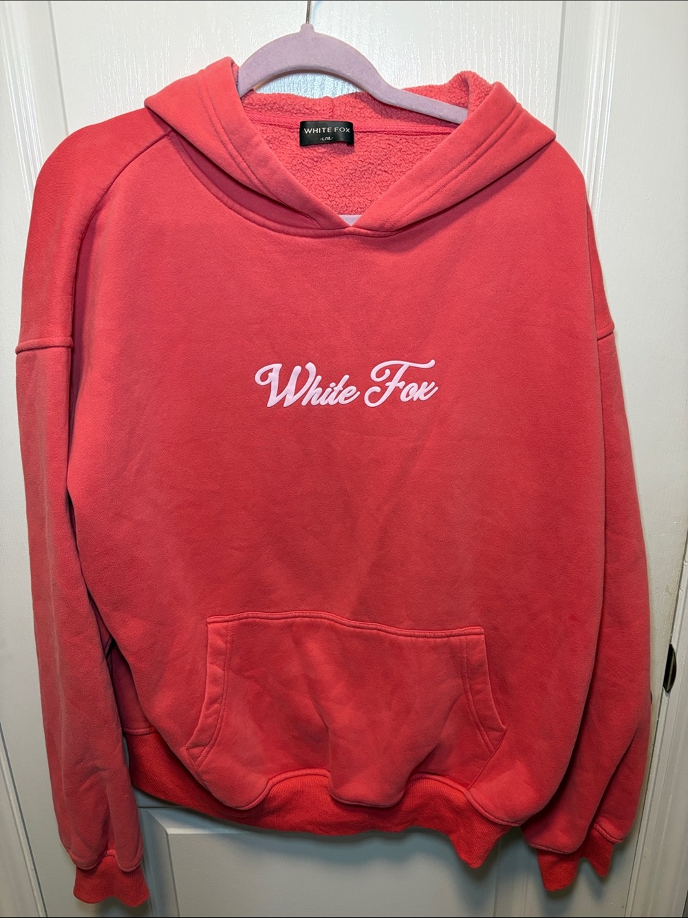 White Fox Boutique Coral Pink Crewneck Sweatshirt